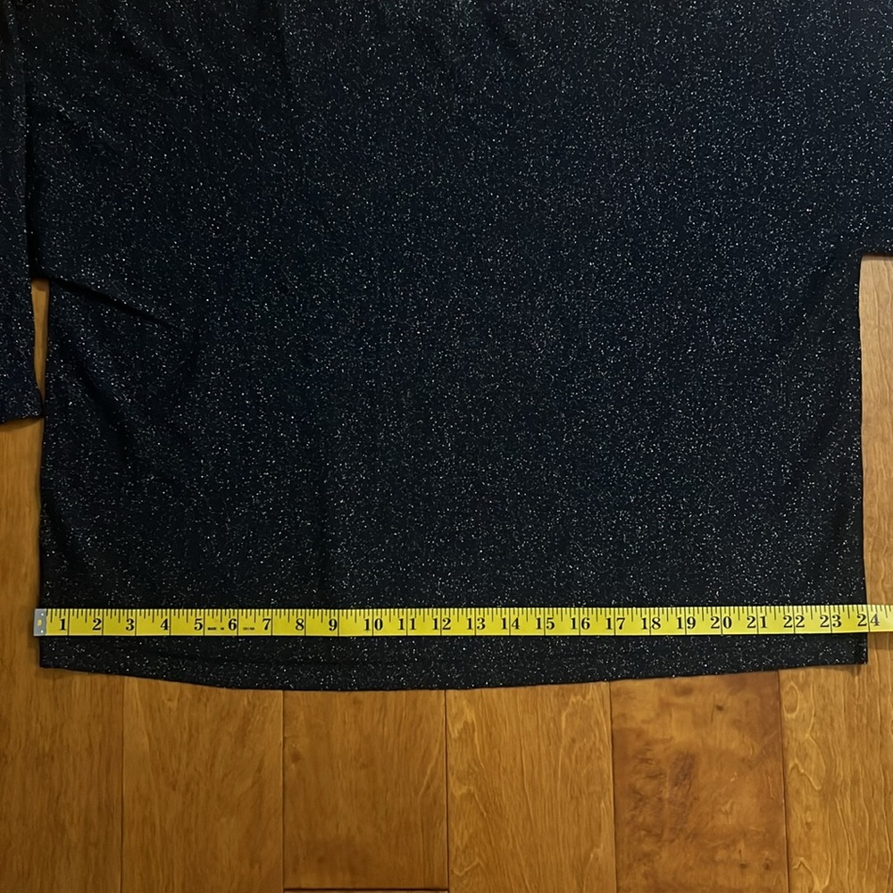 Eileen Fisher Wool Blend Boxy Top Size L Lagenlook Sparkle Luxury 3/4 Sleeve - Picture 7 of 11